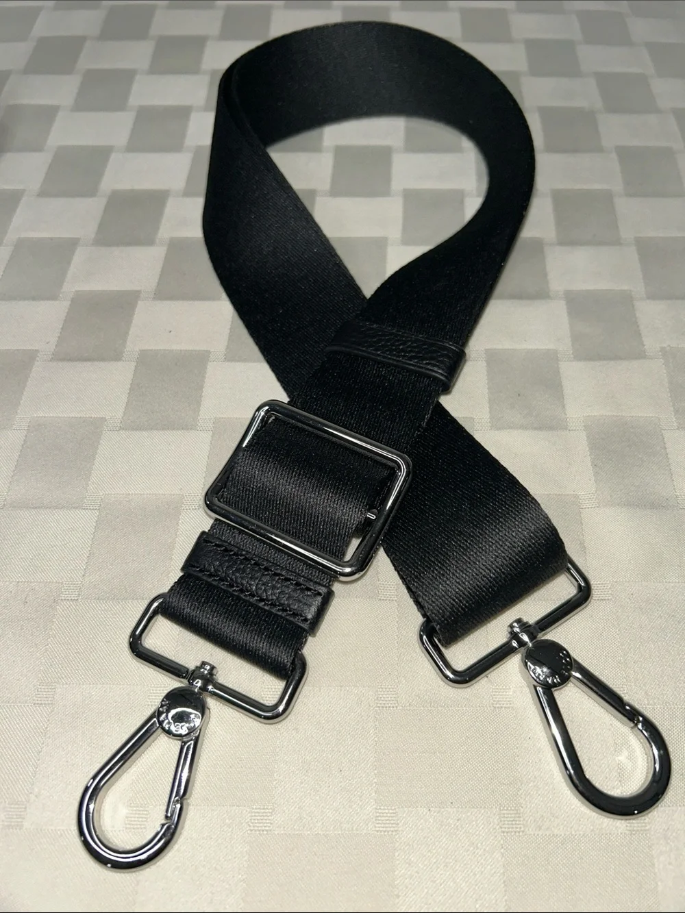 Cole Haan Black Adjustable Crossbody Strap with Silver Hardware